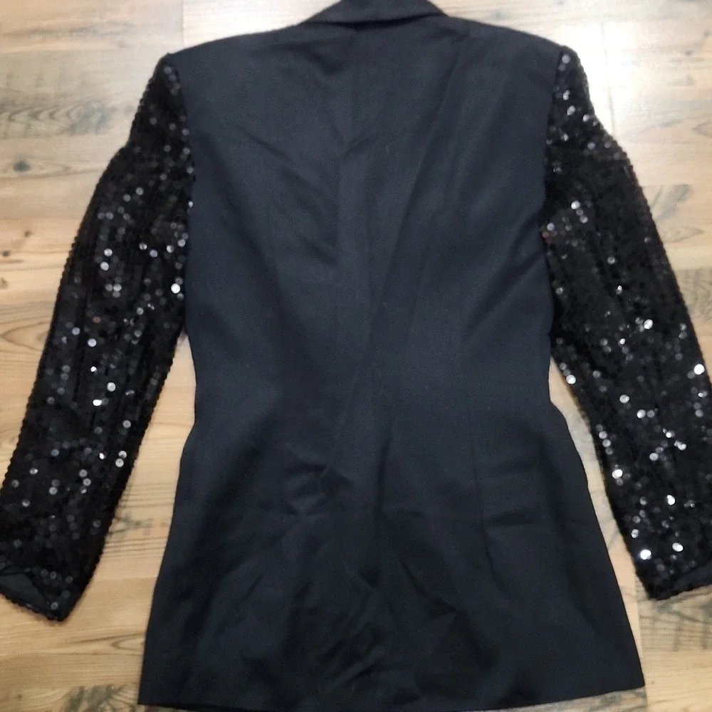 Express Vintage 90s Baddie Glam Mob Wife Sequin Sparkle Mini Blazer Dress Small